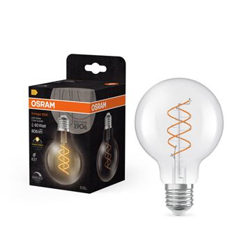 OSRAM Vintage 1906 CRI90 Globe 80 Spiral klar DIM 7,2W=60W 927 E27
